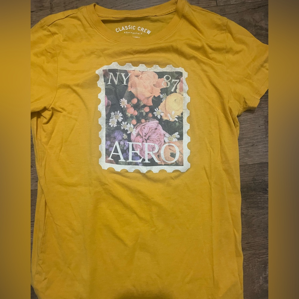 Aeropostale Yellow Graphic Tee